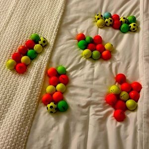 Assorted colored golf balls